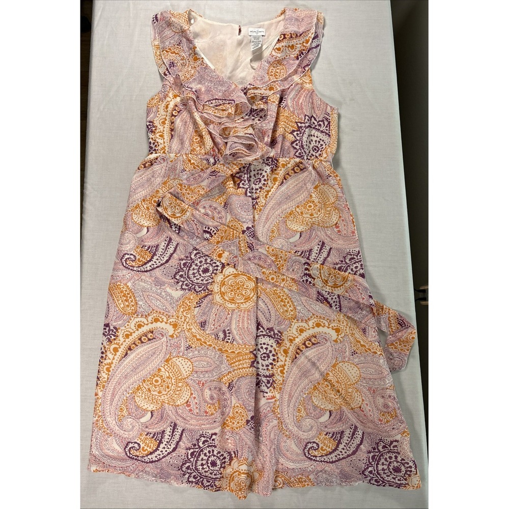 Jaclyn Smith Paisley Dress Women's‎ Large Sleeveless Orange Purple